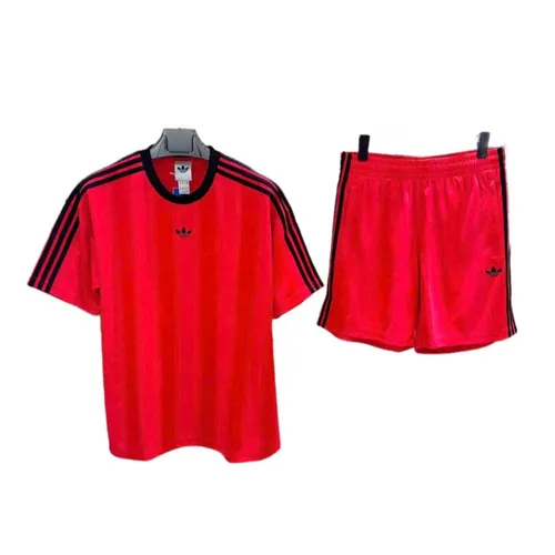 Bộ Quần Áo Cộc Tay Nam Adidas Màu Đỏ Size XS (Form Âu)