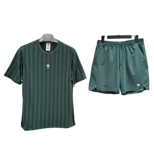Bộ Quần Áo Cộc Tay Nam Wilson Men's Game Point Seamless Màu Xanh Lá Size S (Form Âu)