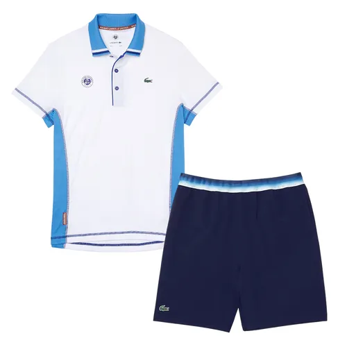 Bộ Thể Thao Nam Lacoste Sport Roland Garros Breathable DH0966-V10/GH0880-78X Màu Trắng Phối Xanh Size 5