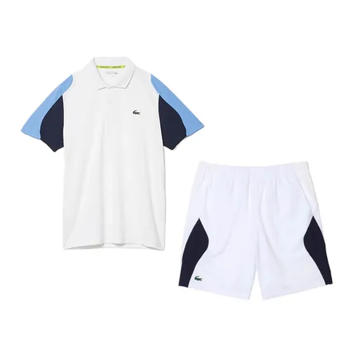 Bộ Thể Thao Nam Tennis/Pickleball Lacoste Sport Regular Fit Piqué Tennis DH9249-5YP/ GH9420-522 Màu Trắng Xanh