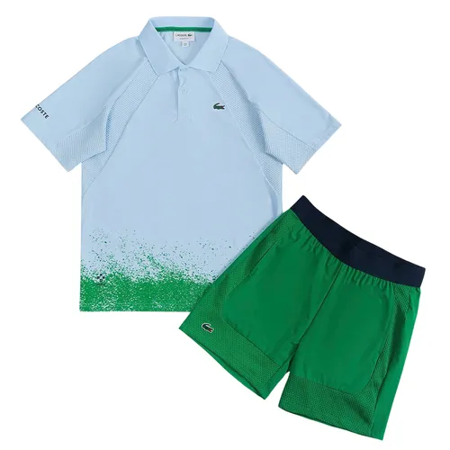 Bộ Thể Thao Tennis/ Pickleball Nam Lacoste Shorts Ultra Dry Stretch Material DH8943/ GH8950-SIW Màu Xanh Size 3