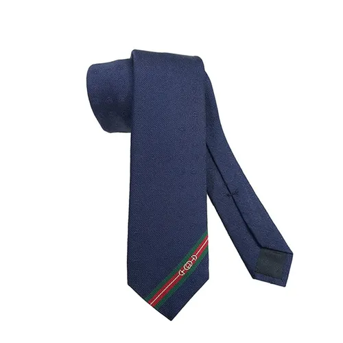 Cà Vạt Nam Gucci Men’s Silk GG Necktie Màu Xanh Navy