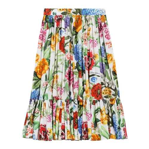 Chân Váy Trẻ Em Dolce & Gabbana D&G Floral Print Pleated Skirt L55I53 HS5S5 HA5KU Phối Màu Size 14Y