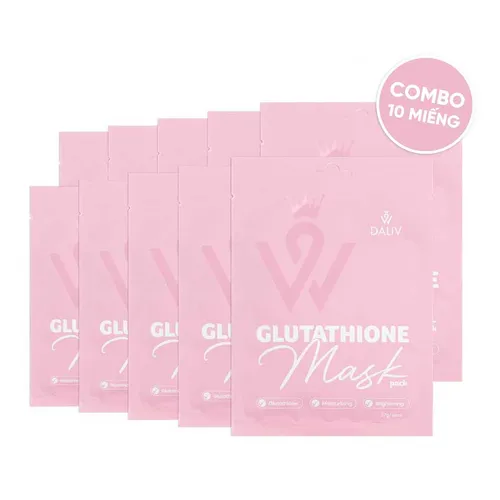 Combo 10 Miếng Mặt Nạ Tinh Chất Glutathione Dưỡng Ẩm, Sáng Da Daliv Glutathione Mask