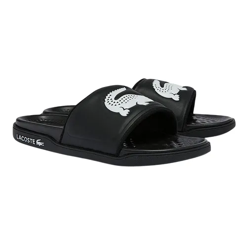 Dép Nam Lacoste Men's Croco Dualiste Logo Strap Slides 43CMA0020 312 Màu Đen Size 6