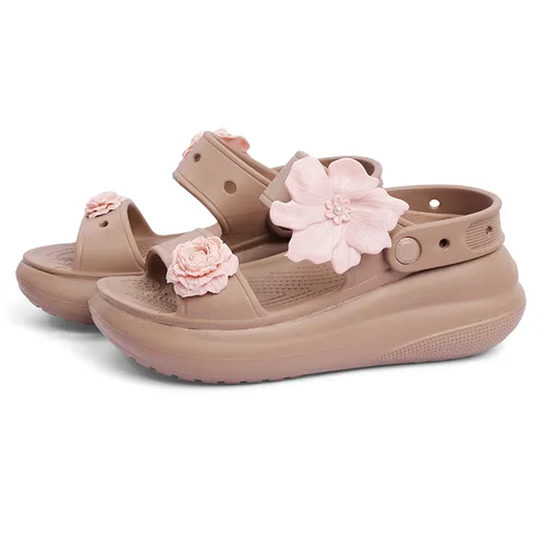Dép Nữ Crocs Classic Crush Woman Sandal 207670-2Q9 Moca Màu Nâu Size 36