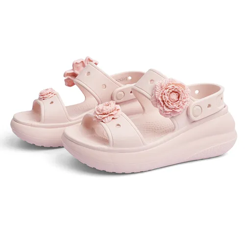 Dép Nữ Crocs Classic Crush Woman Sandal 207670-6WV Rose Quartz Màu Hồng Size 36