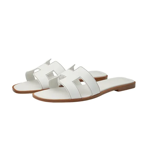 Dép Nữ Hermès Izmir Oran Sandal H021056ZV02345 Màu Trắng Size 36.5