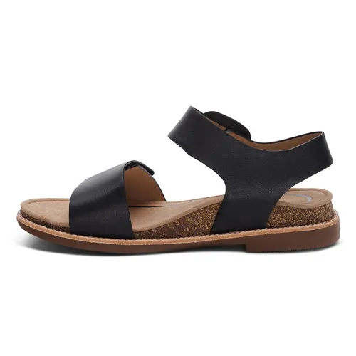 Dép Sandal Nữ Aetrex Claire Quarter Strap Black ‎Màu Đen Size 37