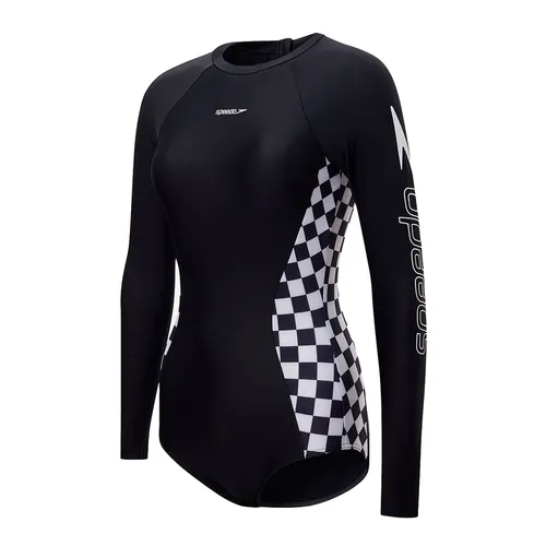 Đồ Bơi Một Mảnh Nữ Speedo Printed Zipper Bag Swimsuit Black Swimsuit 8-158083503 Màu Đen Size XS