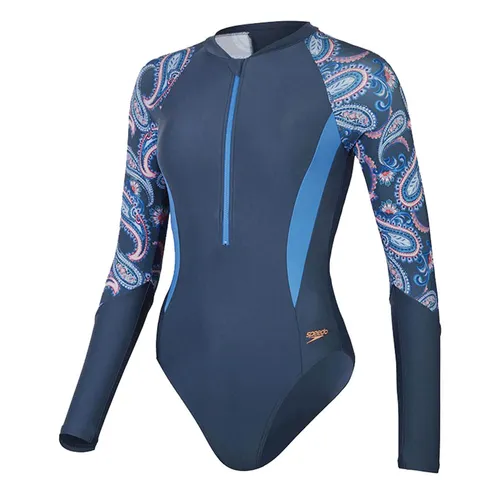 Đồ Bơi Nữ Speedo Printed Panel Sunprotection Swimsuit Blue Swimsuit 8-1351917576 Màu Xanh Đậm Size S