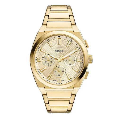 Đồng Hồ Nam Fossil Everett Chronograph Gold-Tone Stainless Steel Watch FS6119 Màu Vàng Gold