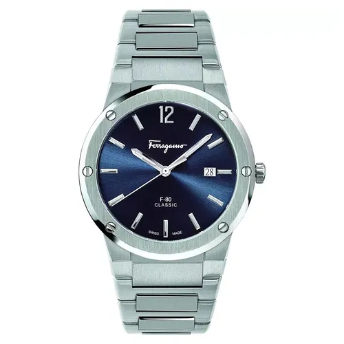 Đồng Hồ Nam Salvatore Ferragamo Classic Bracelet Watch 41mm SFDT01320 F-80 Màu Xanh Bạc