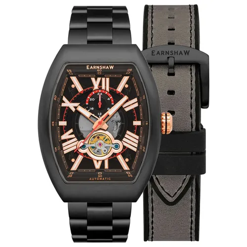 Đồng Hồ Nam Thomas Earnshaw Supremacy Stone Black Automatic ES 8272 44 Màu Đen (Tặng Kèm Dây Da)