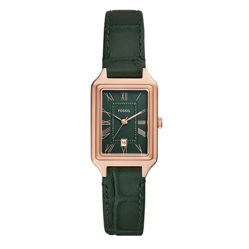 Đồng Hồ Nữ Fossil Raquel Three Hand Date Green Croco Lite Hide Leather Watch ES5366 Màu Xanh - Vàng