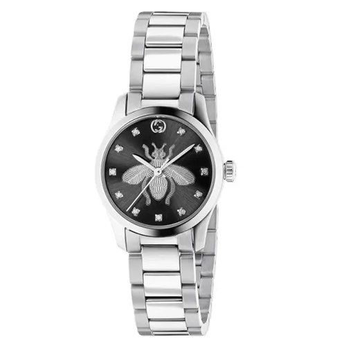 Đồng Hồ Nữ Gucci G-Timeless YA1265024 Watch 27mm Màu Bạc Đen