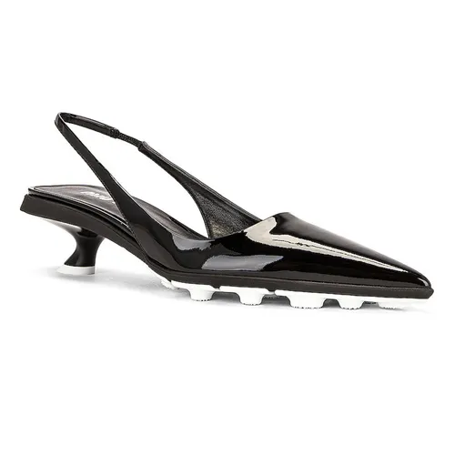 Giày Cao Gót Nữ Miu Miu Slingback Kitten Heels Màu Đen Size 35