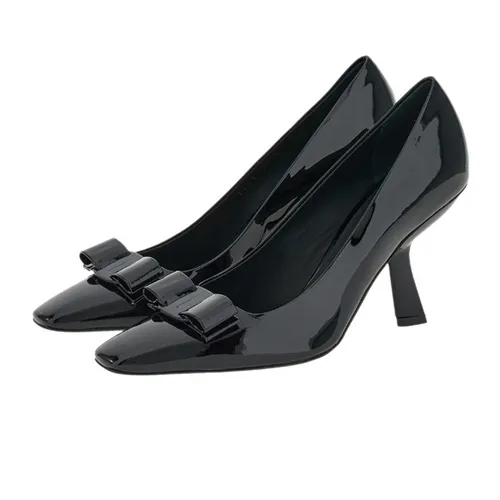 Giày Cao Gót Nữ Salvatore Ferragamo Anz 85 Patent Leather Pumps Màu Đen Size 5.5