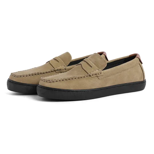 Giày Lười Nam Cole Haan Breathable Driver Driving Style Loafer Premium Genuine Leather - Beige Suede C28238 Màu Beige Size 40