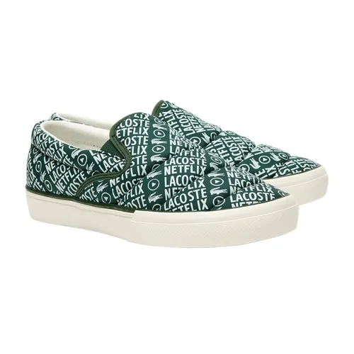Giày Slip On Lacoste x Netflix Textile Slip On Jump Serve 45CFA0056 Màu Xanh Green Size 39.5