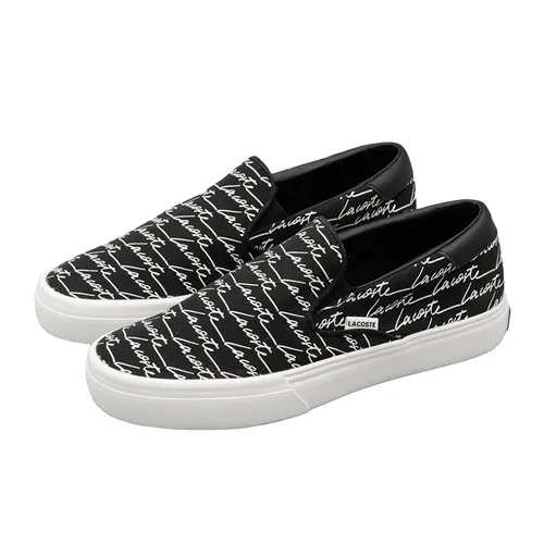 Giày Slip On Nữ Lacoste Women's Jump Serve Canvas Print 42CFA0007 Màu Đen Size 3.5