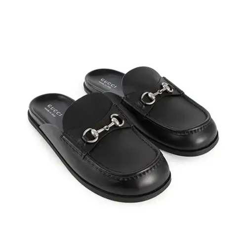 Giày Sục Gucci Horsebit Leather Mules Màu Đen Size 39