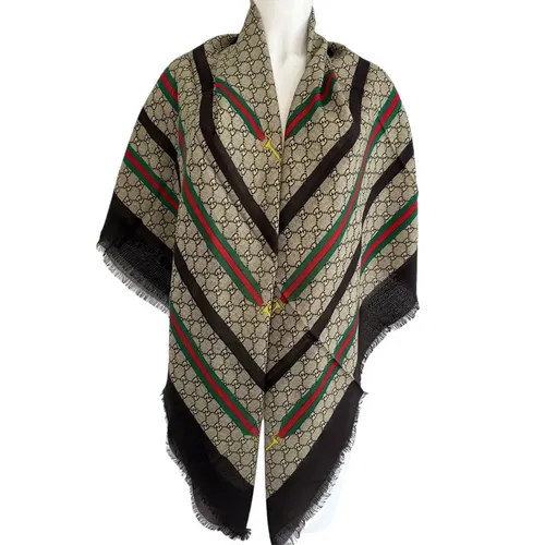 Khăn Choàng Gucci Scarf Never Worn Multicolor Wool Phối Màu