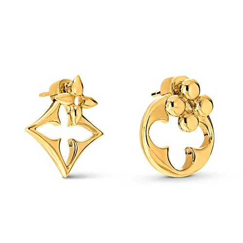 Khuyên Tai Nữ Louis Vuitton LV Flowergram Earrings M00770 Màu Vàng Gold
