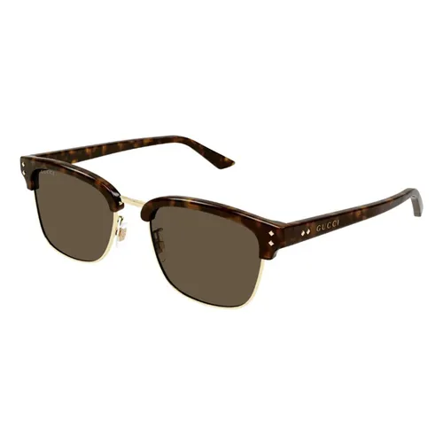 Kính Mát Nam Gucci Gold Rims Sunglasses GG1897SK 002 Màu Nâu Havana