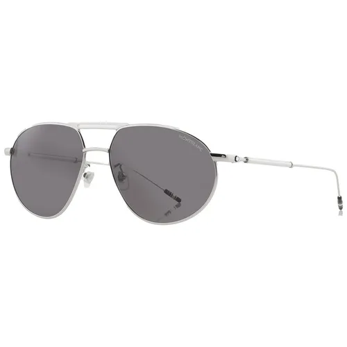 Kính Mát Nam Montblanc Meisterstuck Geometry Grey Pilot Men's Sunglasses 126926 Màu Xám