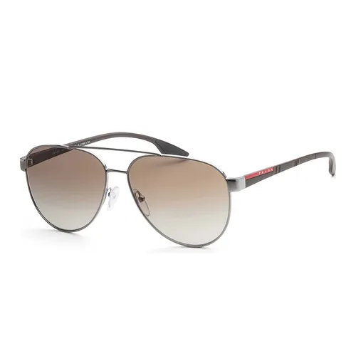 Kính Mát Nam Prada Linea Rossa Men's Polarized Aviator Sunglasses PS54TS-5AV1X161 Màu Xám