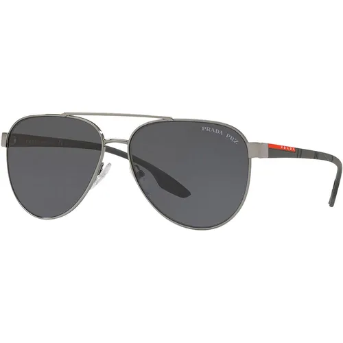 Kính Mát Nam Prada Prada Linea Rossa Polarized Aviator Sunglasses PS54TS-5AV5Z1-61 Màu Xám