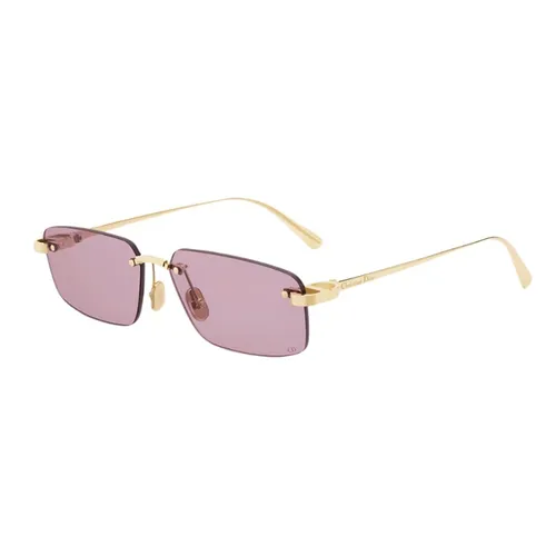 Kính Mát Nữ Dior Cdior S4U C0G0 Gold Rectangle Sunglasses Màu Hồng Vàng