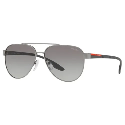 Kính Mát Nam Prada Men Linea Rossa 58mm Gunmetal Sunglasses PS54TS 5AV3M158 Màu Xám
