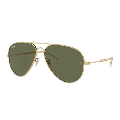 Kính Mát Unisex Rayban Old Aviator Sunglasses RB3825-001/58 Màu Xanh/Vàng Gold Size 58