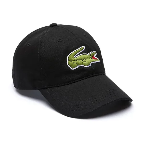 Mũ Unisex Lacoste Contrast Strap And Oversized Crocodile Cap RK4711 Black Màu Đen