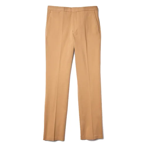 Quần Kaki Nam Lacoste Regular Stretch Cotton Pleated Chino Pants HH3488-02S Màu Nâu Be Size 32