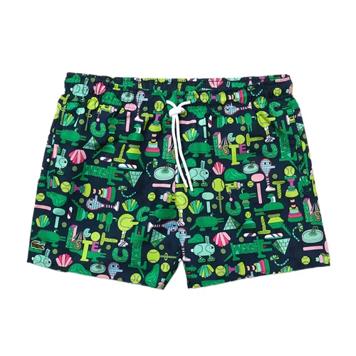 Quần Bơi Nam Lacoste Jeremyville Light Print Swim Màu Xanh Green Size S