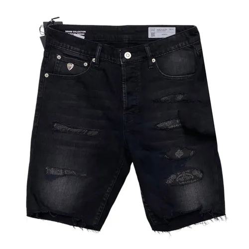 Quần Short Nam CPS Chaps Xước Black Màu Đen