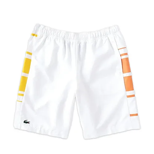 Quần Short Nam Lacoste Men's Sport Striped Màu Trắng/Cam Size 3