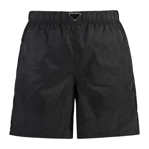 Quần Short Nam Prada Re-Nylon Swim Shorts Màu Đen Size 46