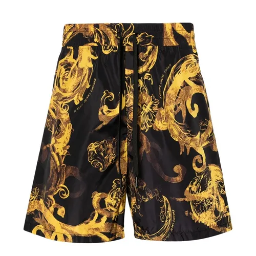 Quần Short Nam Versace Jeans Couture Watercolor Couture Màu Đen Vàng Size 46