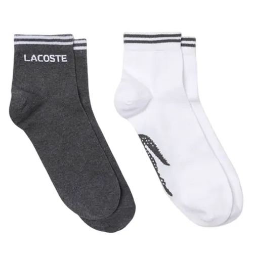 Set 2 Đôi Tất Unisex Lacoste Sport Low Cotton Sock 2 Pack RA4187-NKJ Màu Xám/ Trắng