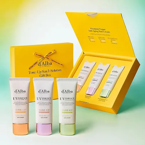 Set 3 Kem Chống Nắng Nâng Tone D'Alba Tone UP Sun3 Solution Gif Box