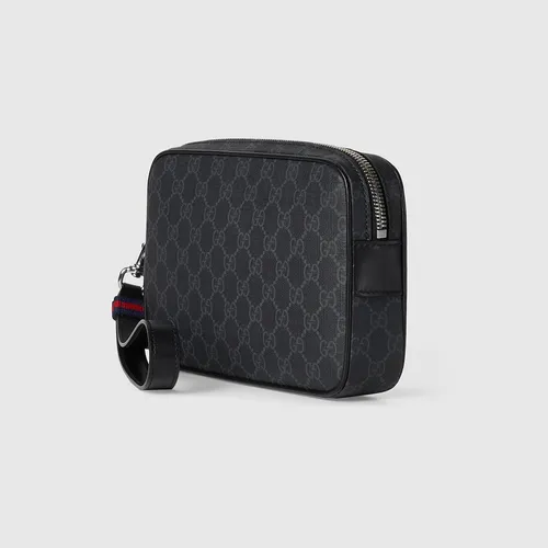 Túi Cầm Tay Nam Gucci Black Small Pouch Màu Đen