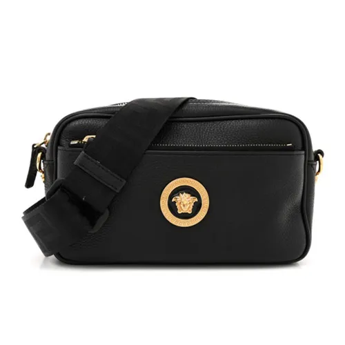 Túi Đeo Chéo Versace Medusa 2Way Leather Shoulder Bag Màu Đen