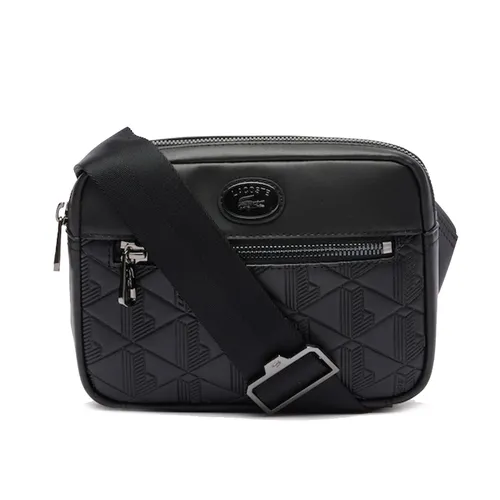 Túi Đeo Chéo Nam Lacoste Monogram Reporter Bag NH4401MR Màu Đen
