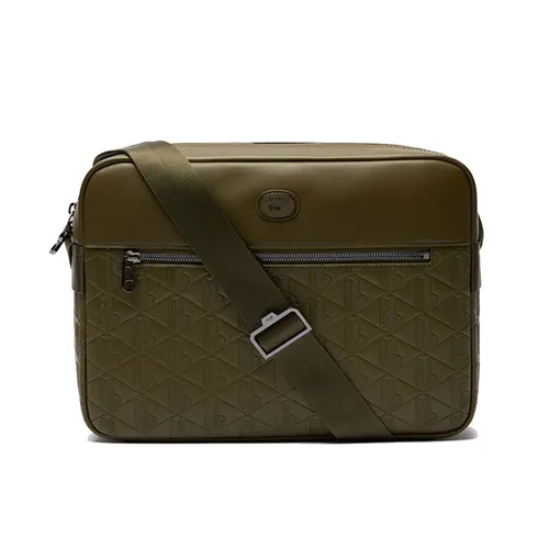 Túi Đeo Chéo Nam Lacoste Nomogramme Leather Reporter Bag NH4656MR Màu Xanh Olive