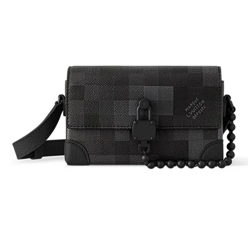 Túi Đeo Chéo Nam Louis Vuitton LV Steamer M14923 Màu Đen Xám