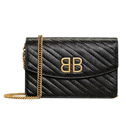Túi Đeo Chéo Nữ Balenciaga Bb Wallet On Chain Màu Đen